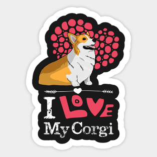 I Love My Corgi T-shirt Sticker